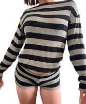 Striped Sweater Shorts (XS-XL)