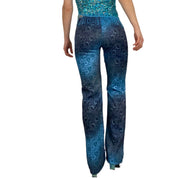 Y2K Blue Lace Print Pants (XS)