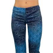 Y2K Blue Lace Print Pants (XS)