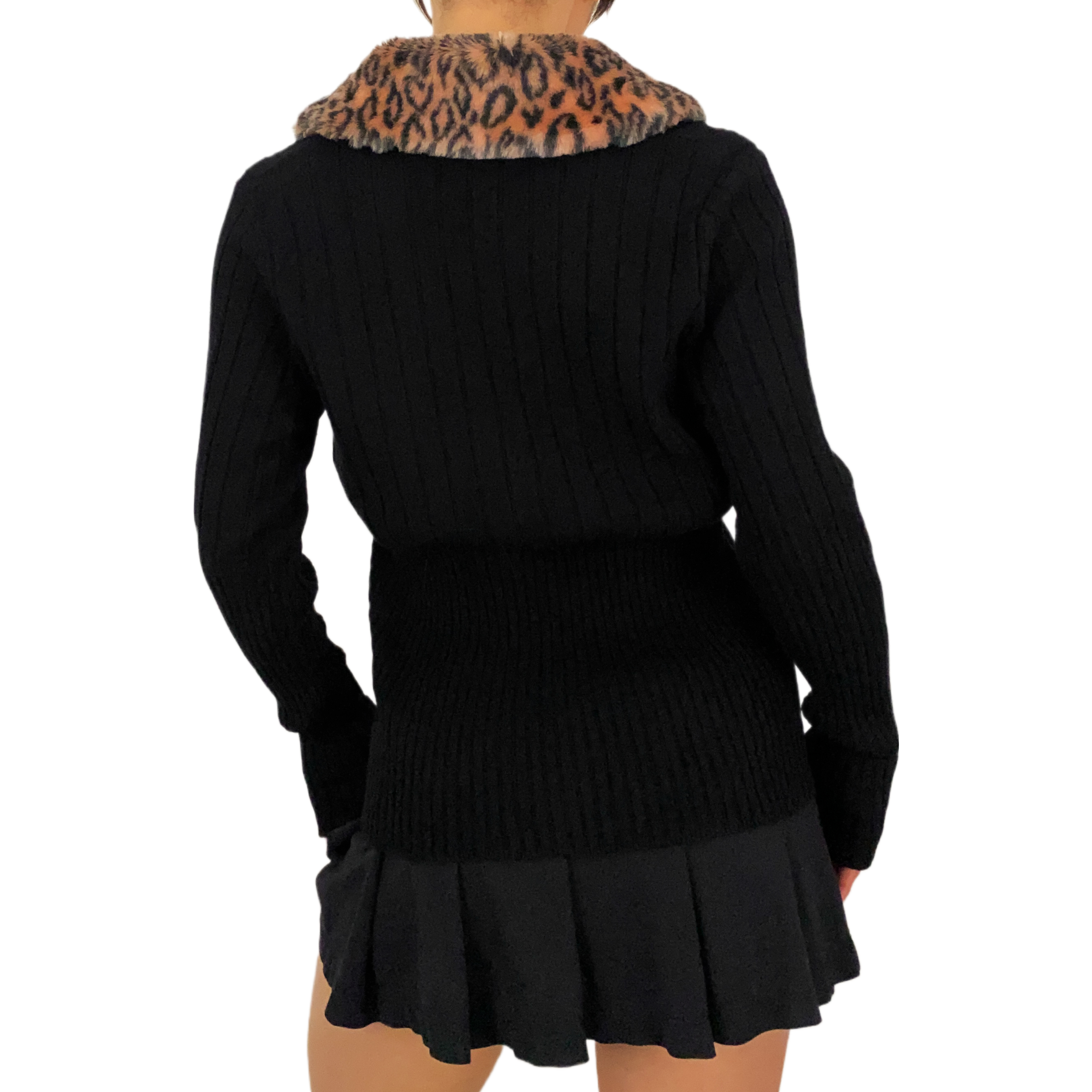 Faux Fur Double Zip Cardi (L)