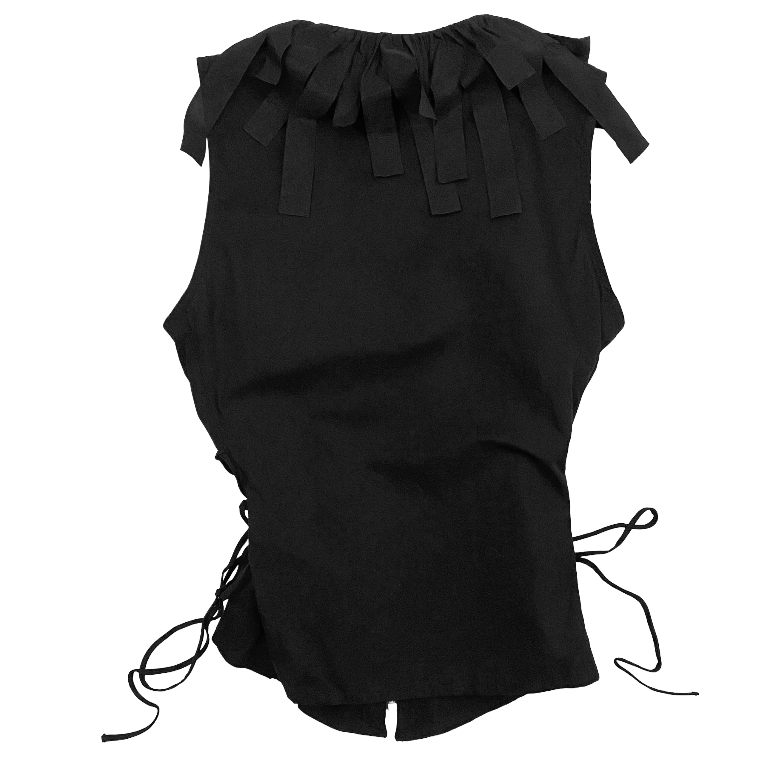 Anne Fontaine Paris Black Corseted Zip-Front Top (S/M)