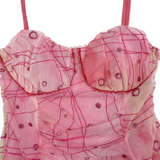 Pink Mesh Asymmetrical Fairy Tank Top (XS/S)