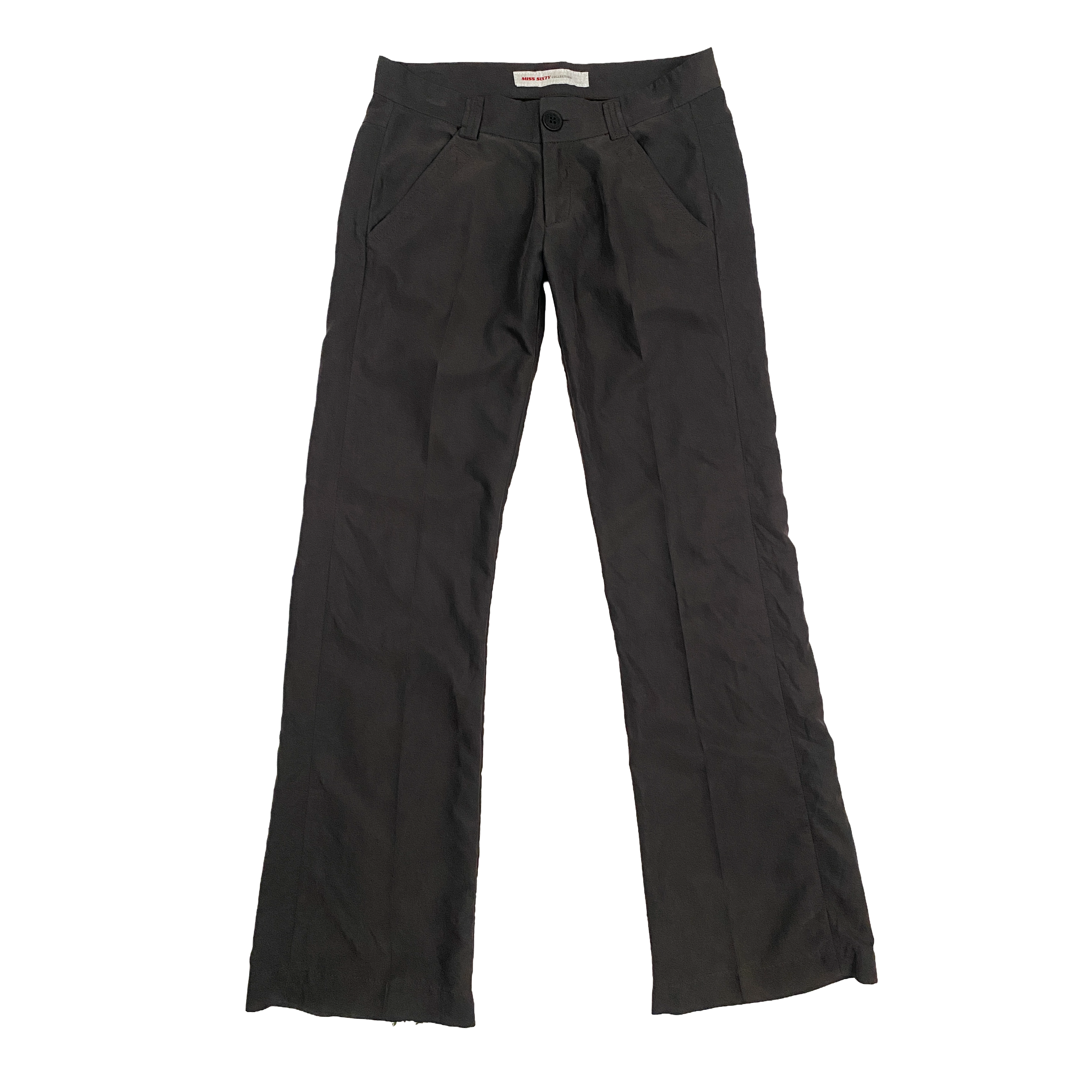 Miss Sixty 2000s Ultra Low Rise Gray Flared Trousers (S)