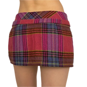 Plaid Rosette Mini Skirt (S)