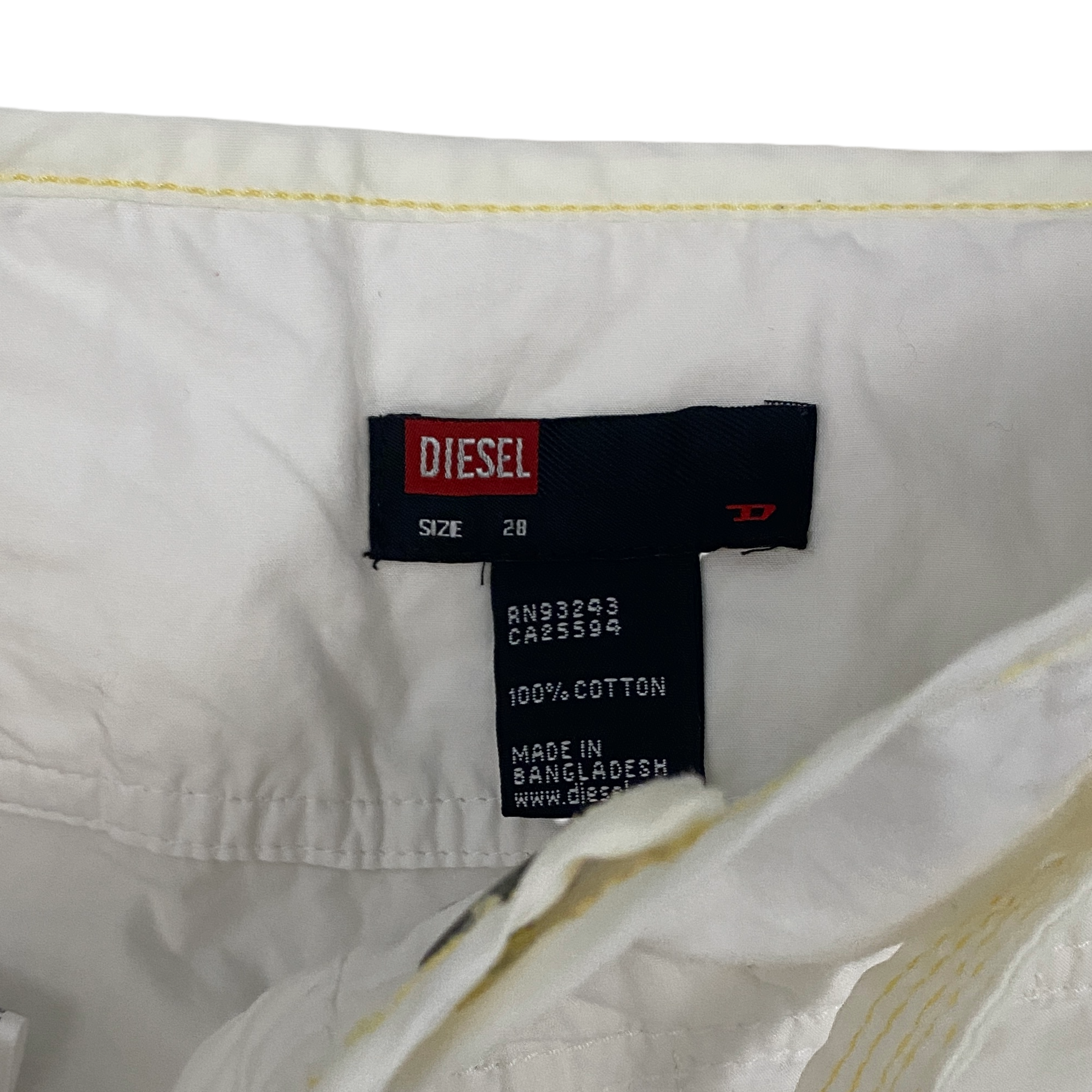 Diesel White Low Rise Utility Tech Pants (M)