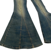 Blumarine Runway Low Rise Studded Flare Jeans (M)