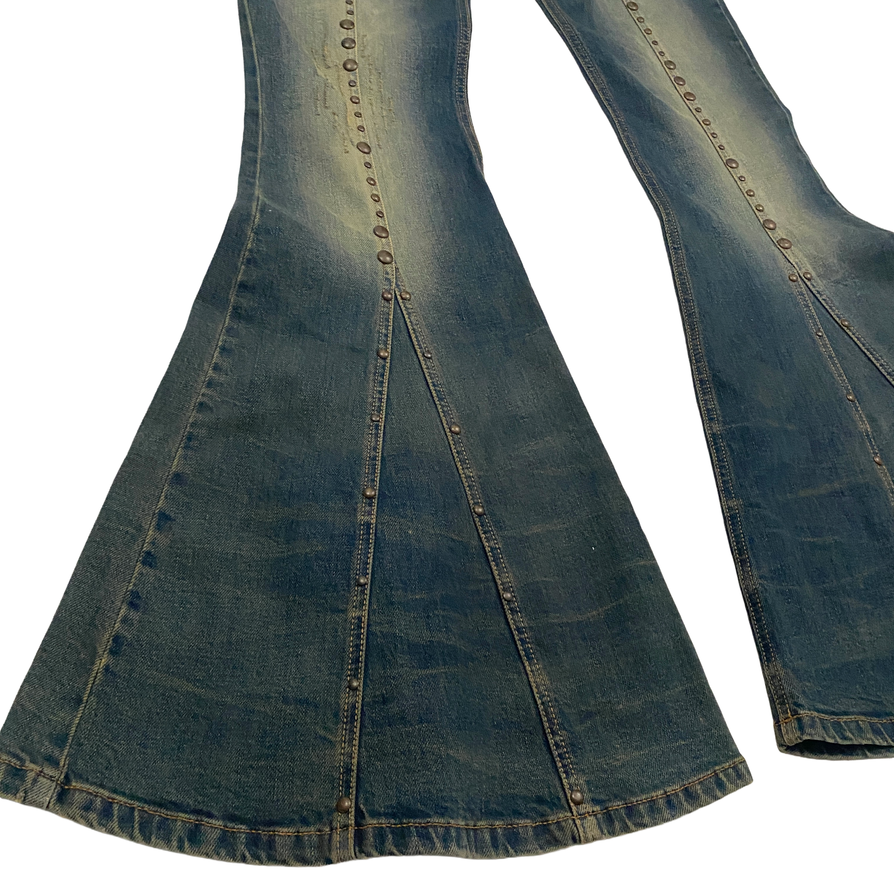Blumarine Runway Low Rise Studded Flare Jeans (M)