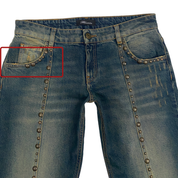 Blumarine Runway Low Rise Studded Flare Jeans (M)