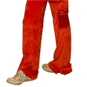 Y2K Orange Velour and Satin Track Suit (S/M)