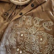 Pepe Sheer Rhinestone Hoodie Top (S)