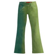 Miss Sixty 2000s Low Rise Green Ombre Flare Jeans (XS)