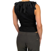 Anne Fontaine Paris Black Corseted Zip-Front Top (S/M)