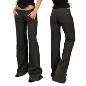Miss Sixty 2000s Ultra Low Rise Gray Flared Trousers (S)
