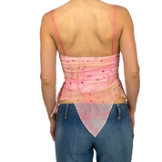 Pink Mesh Asymmetrical Fairy Tank Top (XS/S)