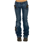 Miss Sixty 2000s Cargo Pocket Low Rise Boot Cut Jeans (S/M)