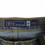 Y2K Beaded Denim Midi Skirt (M)