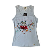 Miss Sixty Beaded Embroidered Graphic Tank (S)