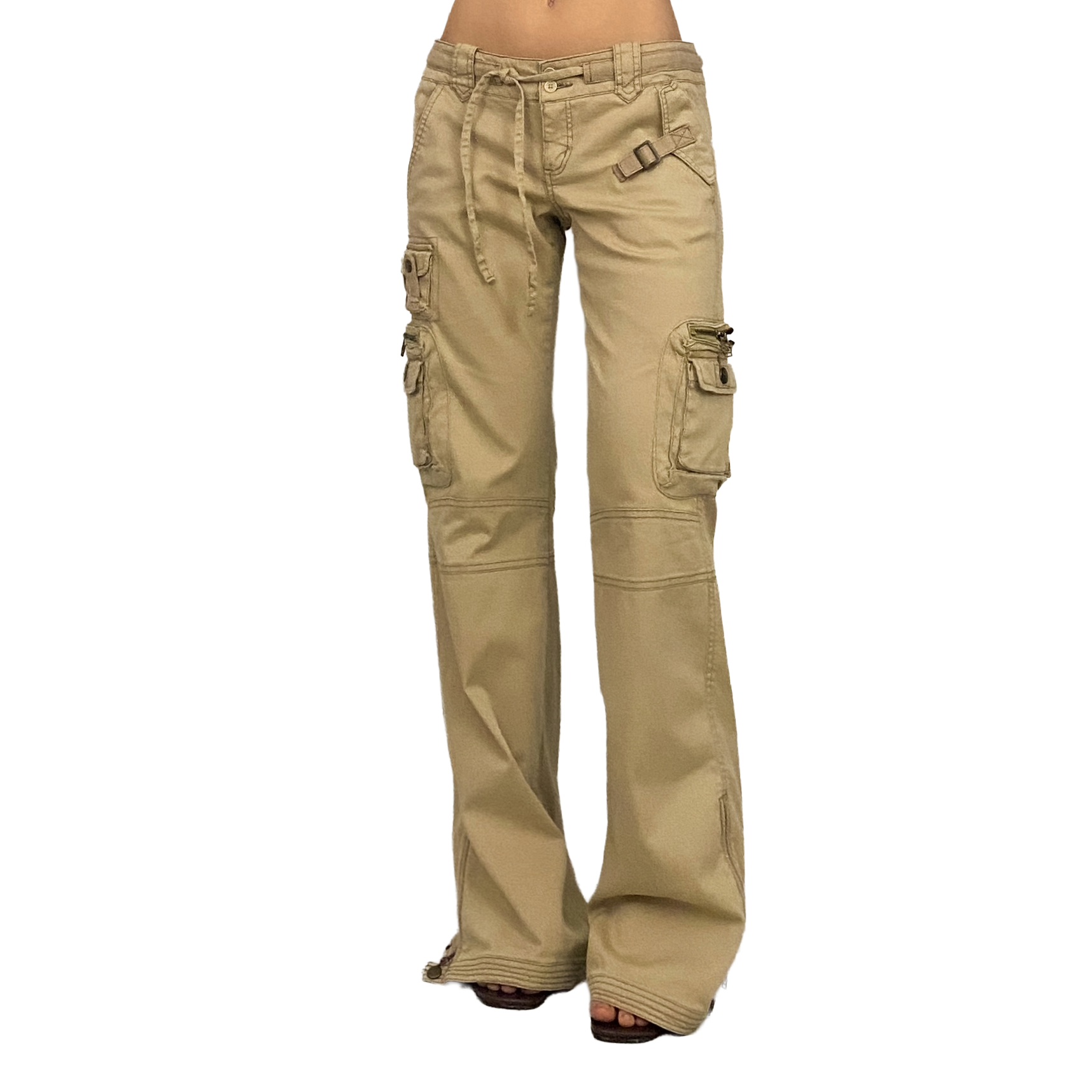 Nori 2000s Low Rise Utility Cargo Flare Pants (S)