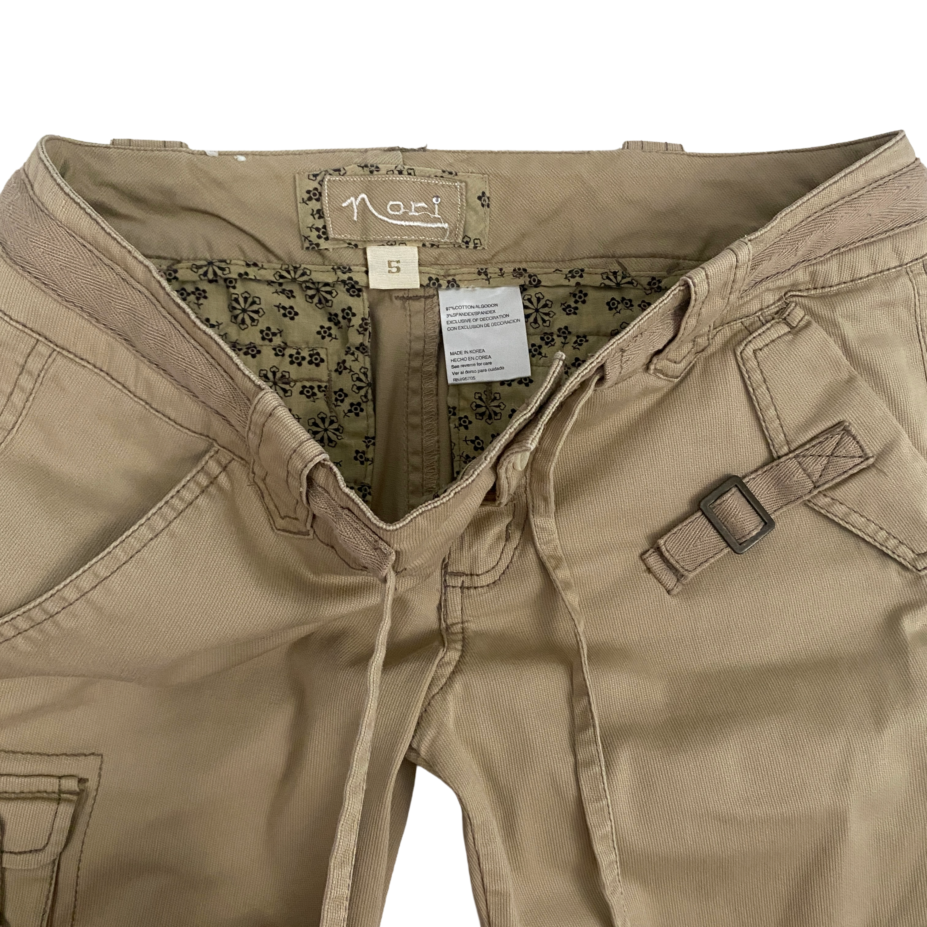Nori 2000s Low Rise Utility Cargo Flare Pants (S)