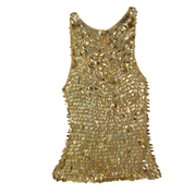 Vintage Gold Knit Sequin Tank Top (XS)