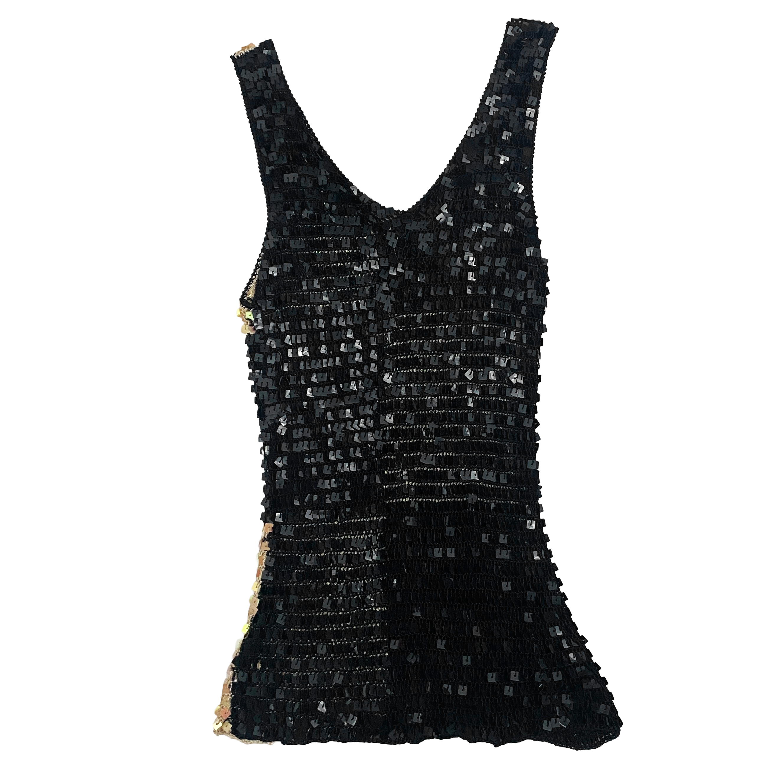 Vintage Black + Cream Knit Check Tank Top (XS)