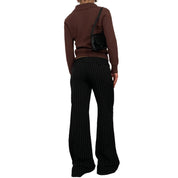 2000's Black Pinstripe Buckle Trousers (S/M)