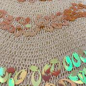 Vintage Cream Sequin and Pearl Knit Tank Top (XS/S)