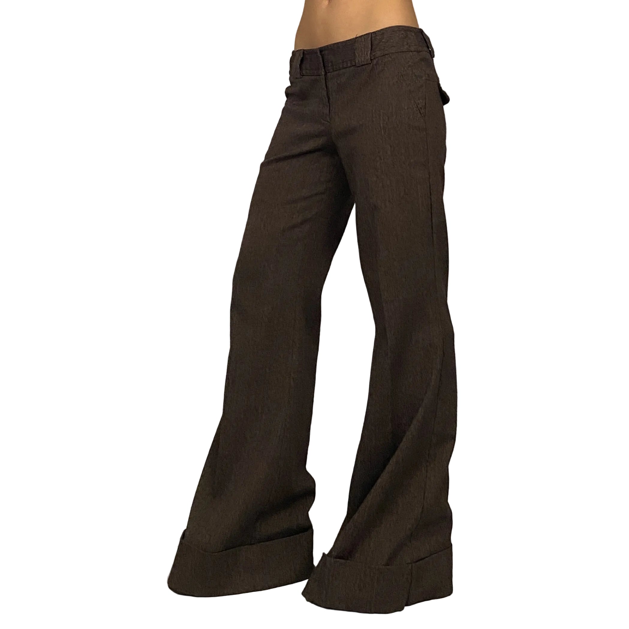2000's Brown Flared Trousers (M)
