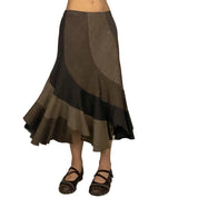 Brown Floaty Wool Midi Skirt (S/M)