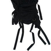Black Silk Utility Strap Top (S)