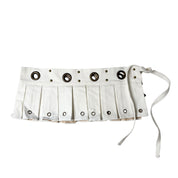 Upcycled Denim Pleated Mini Skirt-Belt (S-M)