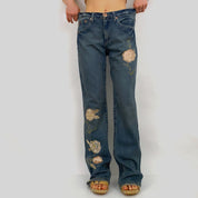 Rose Applique Jeans - Large