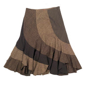 Brown Floaty Wool Midi Skirt (S/M)