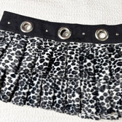 Upcycled Leopard Print Pleated Mini Skirt-Belt (S-M)