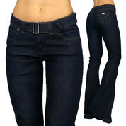 Miss Sixty 2000s Low-Mid Rise Belted Flare Jeans (S)