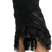 Black Embellished Crochet Fairy Skirt (L)
