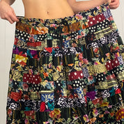 Floral & Polka Dot Maxi Skirt (ONE SIZE)