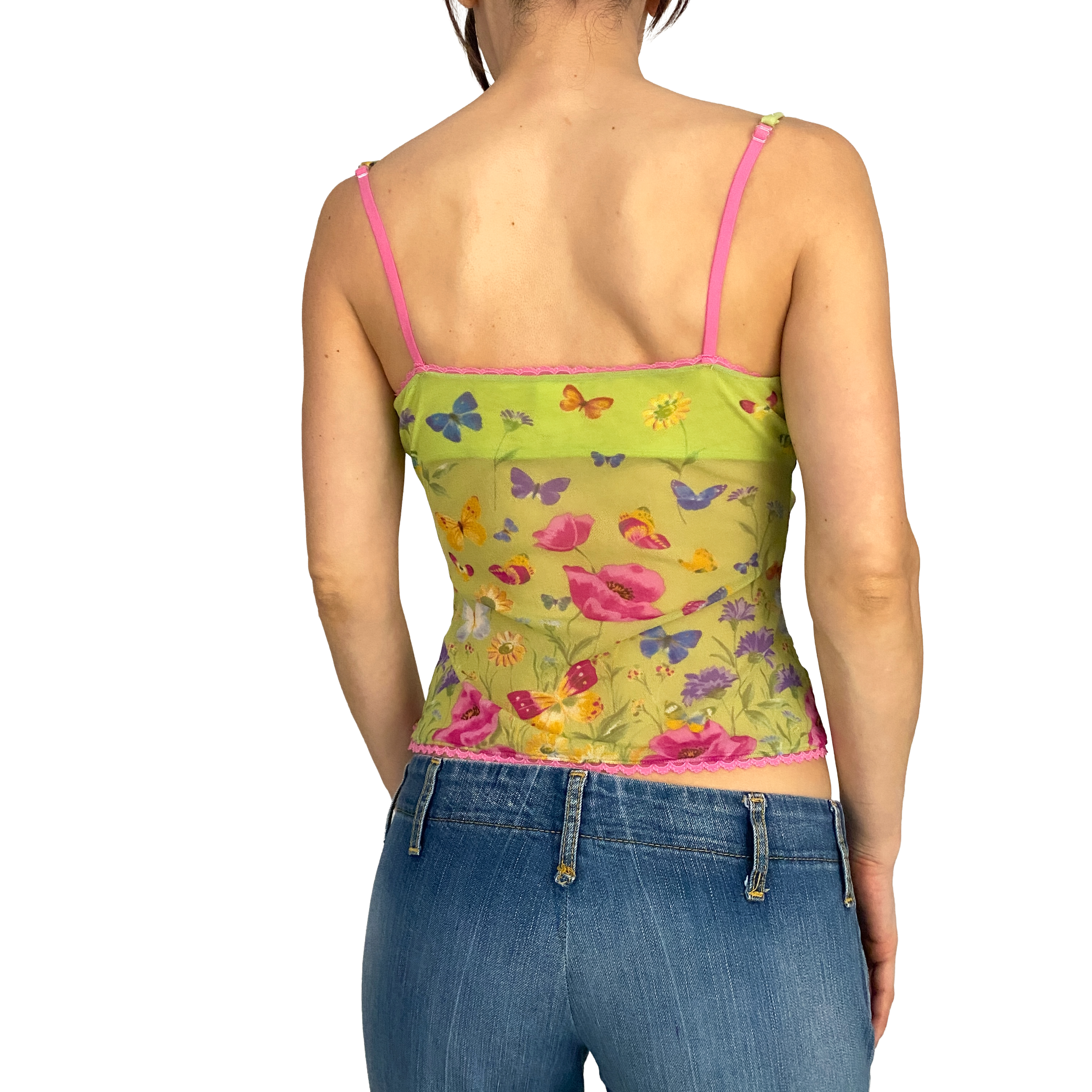 Cosabella Lime Green Mesh Butterly Cami (M)