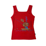 J-Fashion Cartoon Graphic Fisherman Tank (S)