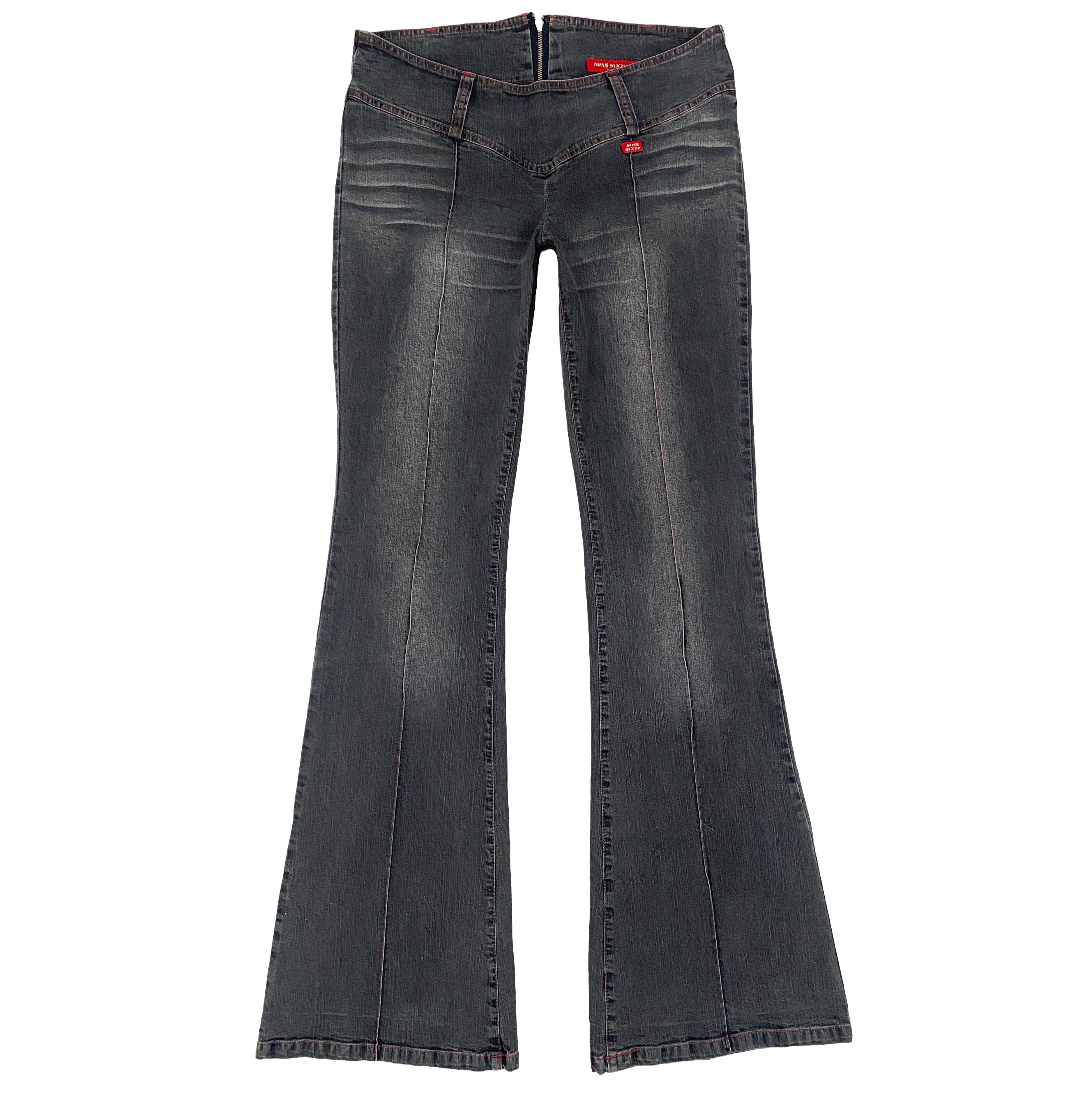 Miss Sixty Vintage Black Ultra Low Rise Flare Jeans (L)