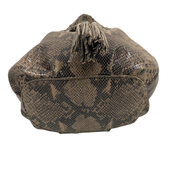 Leather Snakeskin Print Hobo Bag