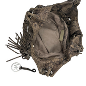 Leather Snakeskin Print Hobo Bag