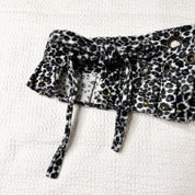 Upcycled Leopard Print Pleated Mini Skirt-Belt (S-M)