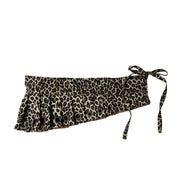 Upcycled Leopard Print Leated Mini Skirt-Belt (S-M)