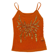 Vintage Orange Embellished Mesh Cami (XS/S)