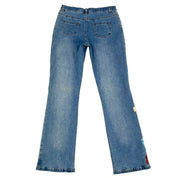 2000's Embroidered Floral Sequin Jeans (S)