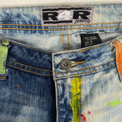 Y2K Paint Splatter Jeans (M)
