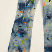 Y2K Paint Splatter Jeans (M)