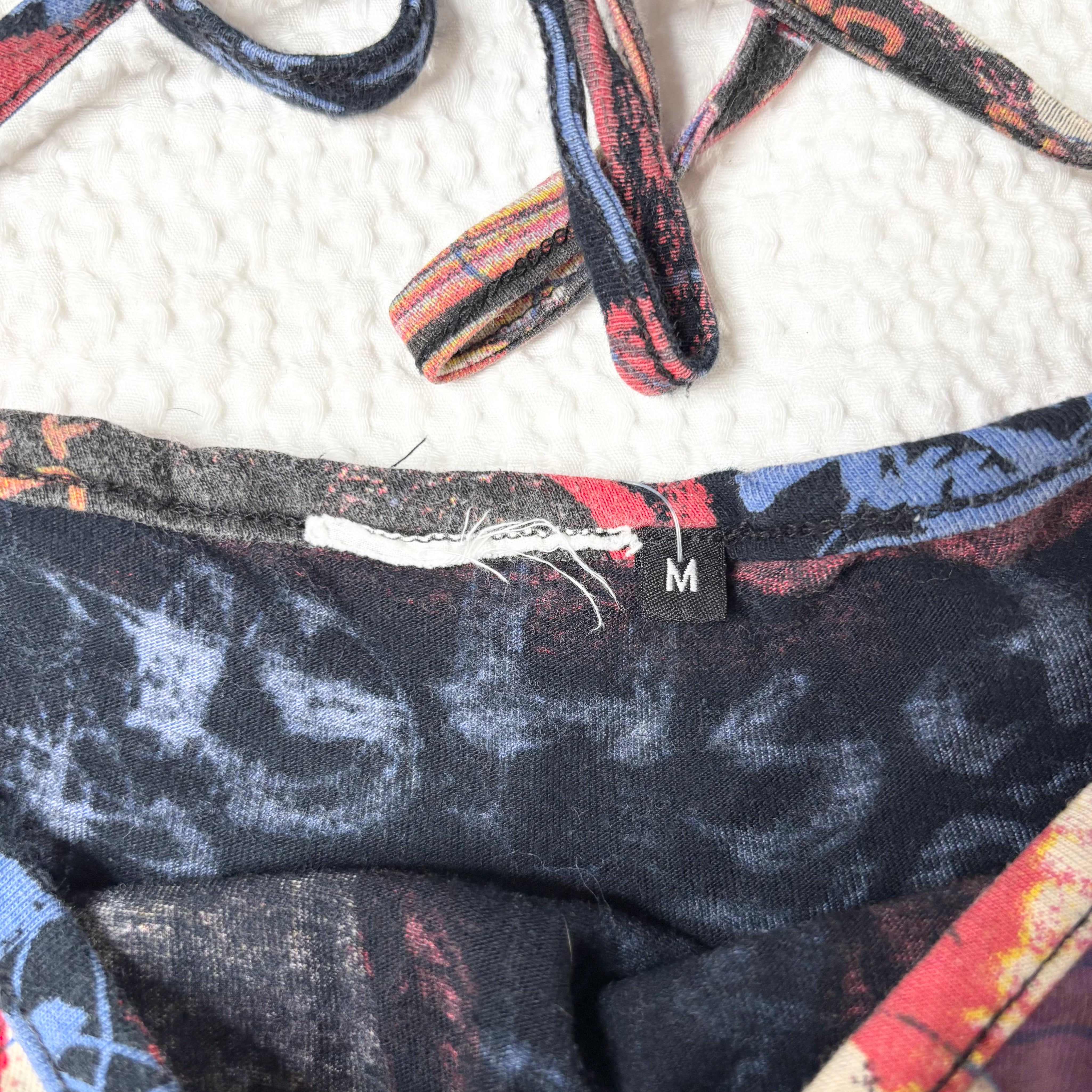 Desigual Graphic Babydoll Halter Mini Dress (S)