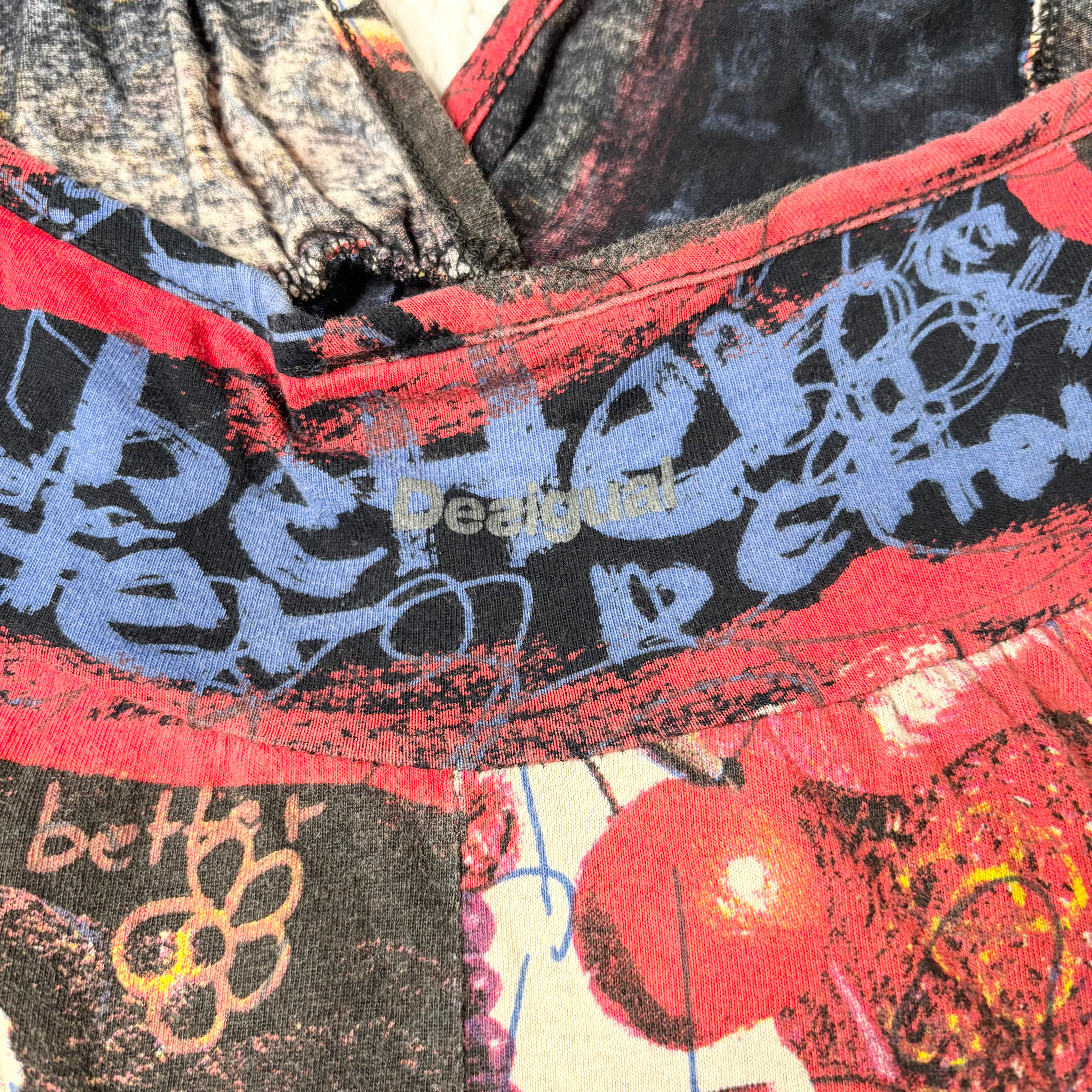 Desigual Graphic Babydoll Halter Mini Dress (S)